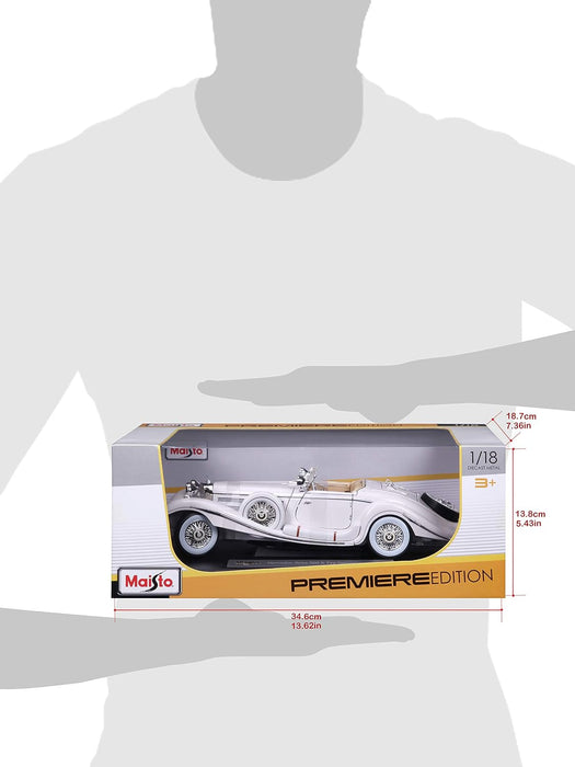 1936 Mercedes Benz 500 K Special Roadster White 1/18 Diecast Model Car by Maisto