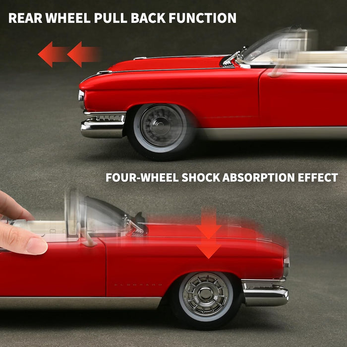 Cadillac Eldorado 1959 Convertible 1:24 Scale Classic Car Model – Red Vintage Diecast Collectible