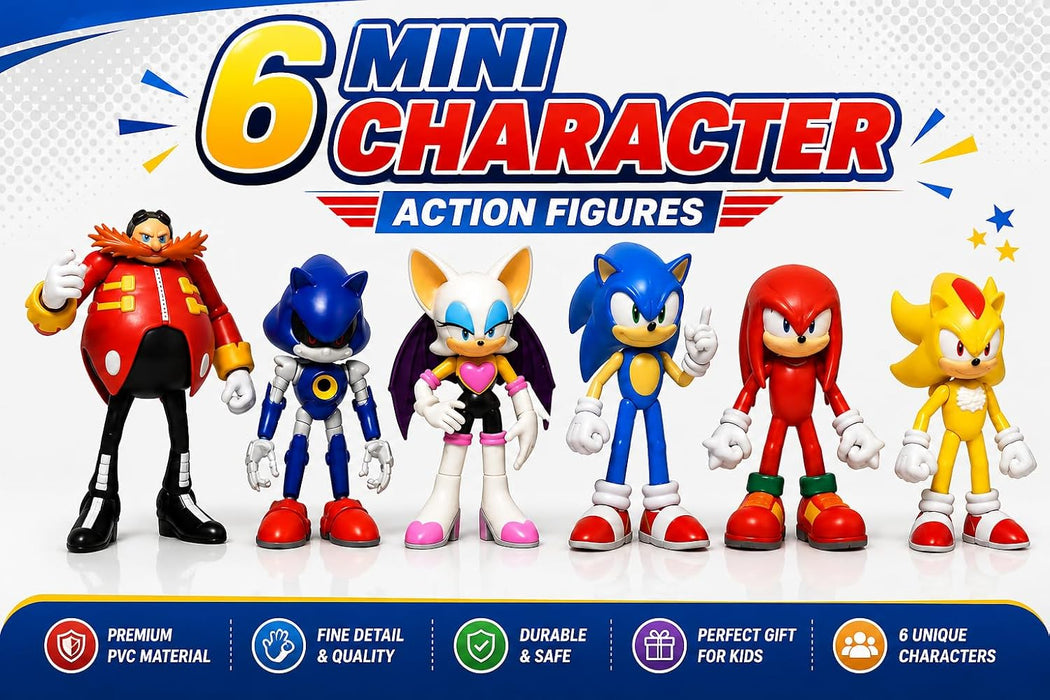 Sonic the Hedgehog Character Action Figure Set for Kids & Collectors