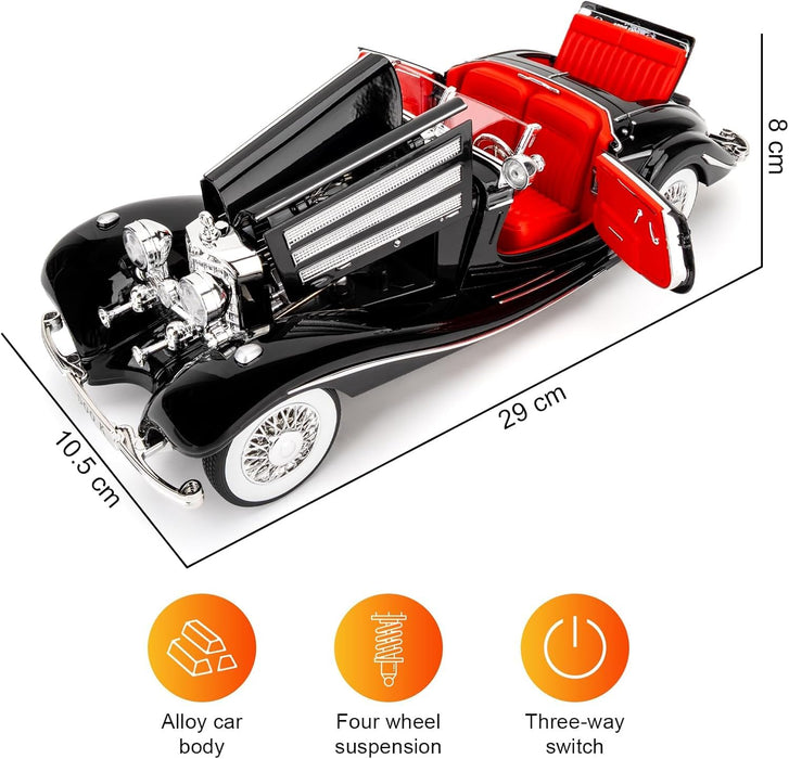 Classic Vintage Alloy Car Model 1:18 Scale – Retro Luxury Collectible Display Car