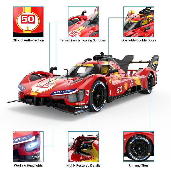 RASTAR 10116 FORMULA FERRERI 499P 1/14SCALE NO:50 LE MANS RED & YELLOW