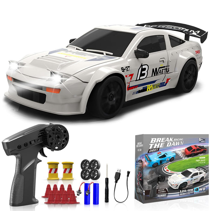 Break The Dawn 1:24 Scale 4WD High-Speed RC Drift Car — Multi-Player Racing Series with LED Lights