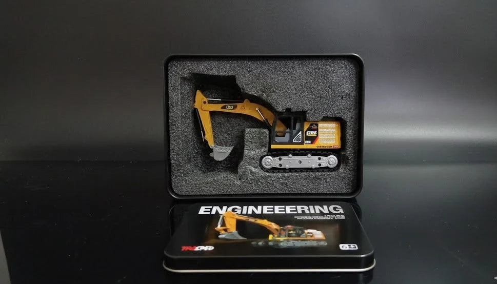 1:64 Die-Cast Metal RC Excavator Toy - Remote Control Construction Digger Truck