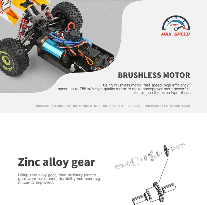 Wl Toys Rc Car 1:14Scale 4Wd Racing Model Series No.144010