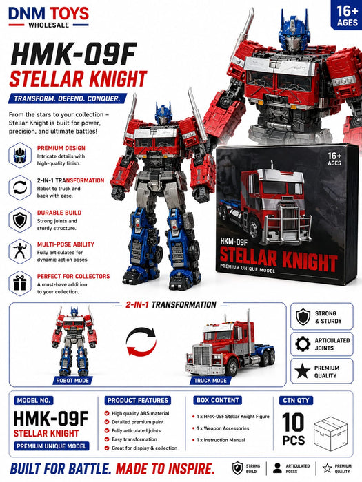 HMK-09F Stellar Knight 2-in-1 Transforming Robot Toy – Robot to Truck Action Figure | Premium Collection