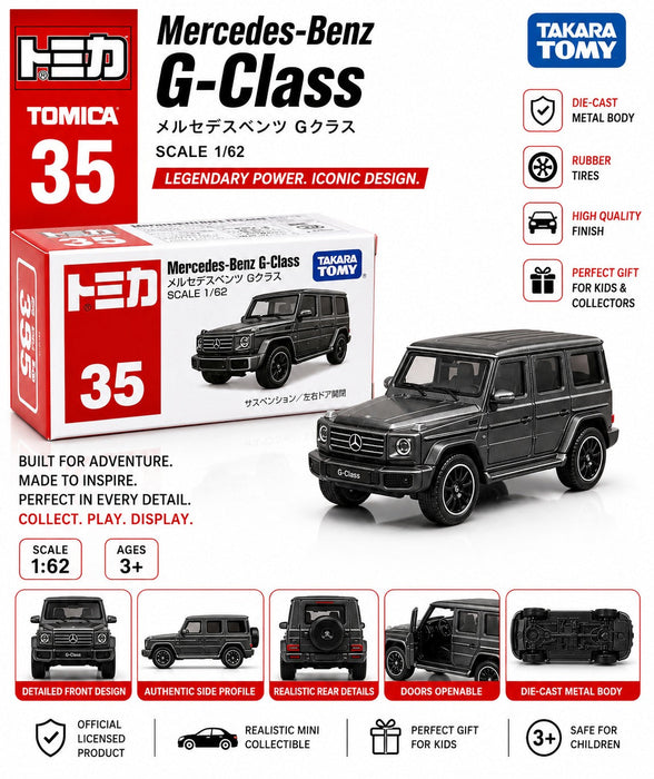 Tomica 35 Mercedes-Benz G-Class Diecast Premium Toy SUV Car Model in 1:62 Scale