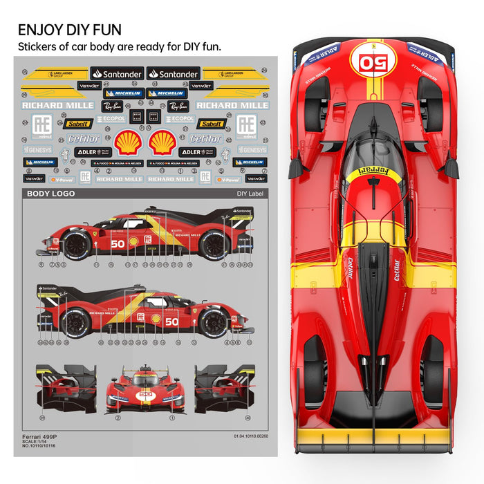 RASTAR 10116 FORMULA FERRERI 499P 1/14SCALE NO:50 LE MANS RED & YELLOW