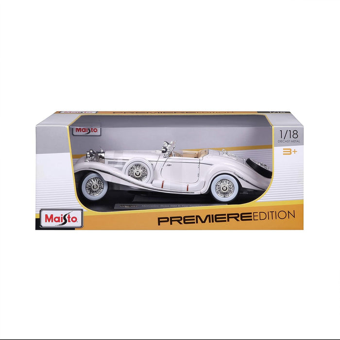 1936 Mercedes Benz 500 K Special Roadster White 1/18 Diecast Model Car by Maisto
