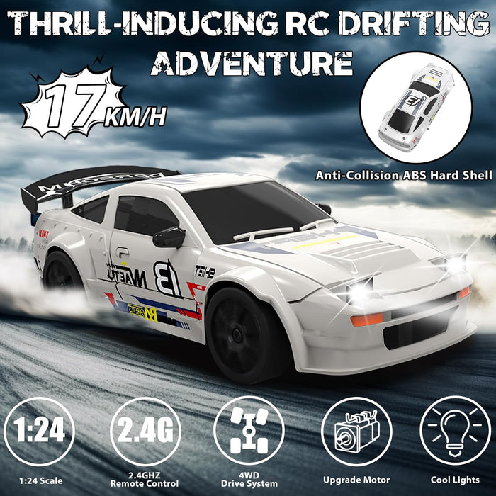 Break The Dawn 1:24 Scale 4WD High-Speed RC Drift Car — Multi-Player Racing Series with LED Lights