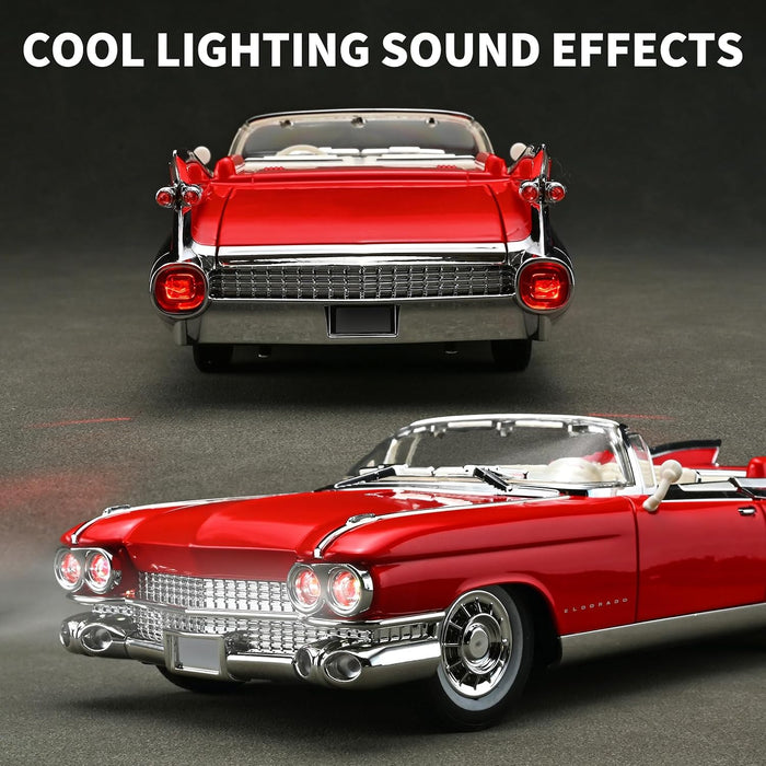 Cadillac Eldorado 1959 Convertible 1:24 Scale Classic Car Model – Red Vintage Diecast Collectible