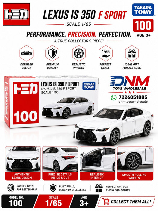 Tomica 100 Lexus IS 350 F Sport Diecast Premium Toy Car Model in 1:65 Scale