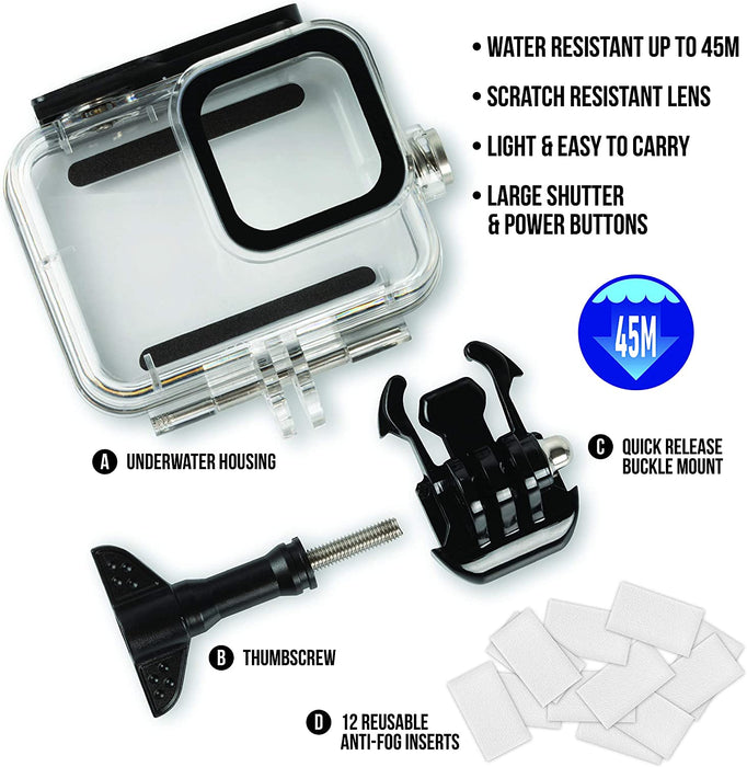 Gopro Hero8 Black Action Camera And Deluxe Accessory Bundle