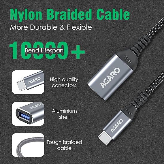 AGARO USB TYPE C TO USB 3.0 OTG CABLE