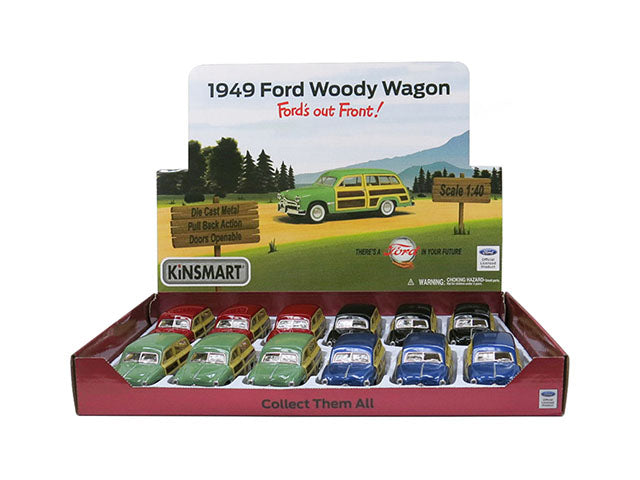 KINSMART 1949 FORD WOODY WAGON 1:40 NO KT5402D (RED)