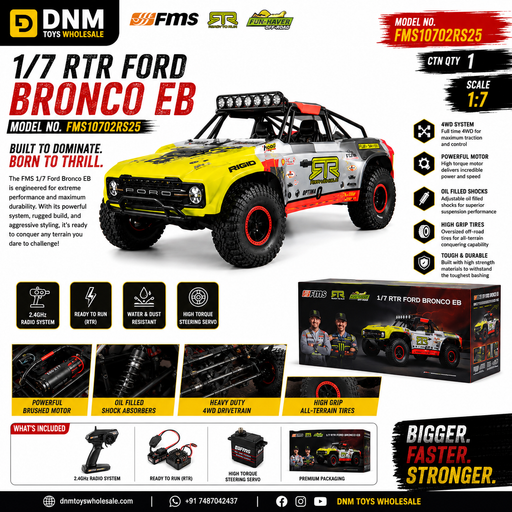 FMS Ford Bronco EB 1:7 Scale 4WD RTR RC Off-Road Crawler – Realistic Fun-Haver Edition
