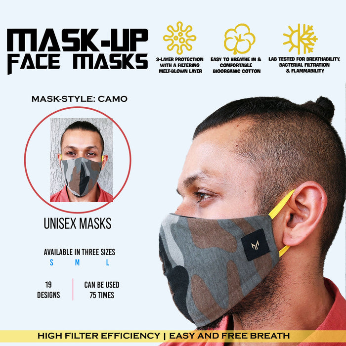 Face mask Camo Army Green Dark Large