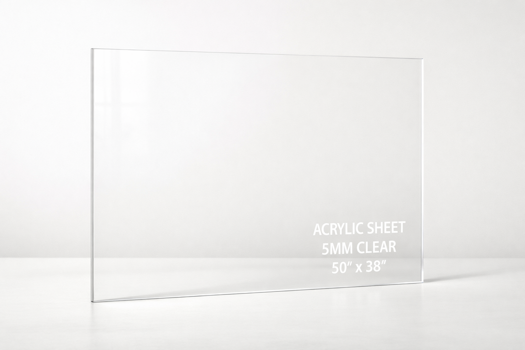 ACRYLIC SHEET 5MM CLEAR 5MM X 50INCH X 38INCH