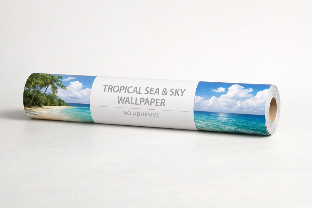 WALLPAPER ROLL TROPICAL SEA & SKY DESIGN (NO ADHESIVE)