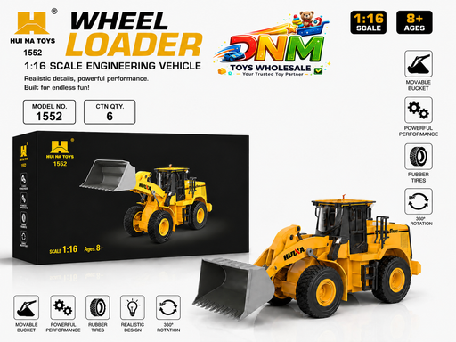 Huina 1552 1:16 Scale RC Wheel Loader – Heavy-Duty Remote Control Engineering Vehicle