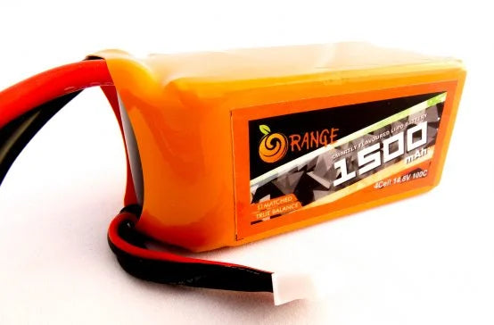 Orange 1500mAh 4S 100C/200C (14.8V) Lithium Polymer Battery Pack
