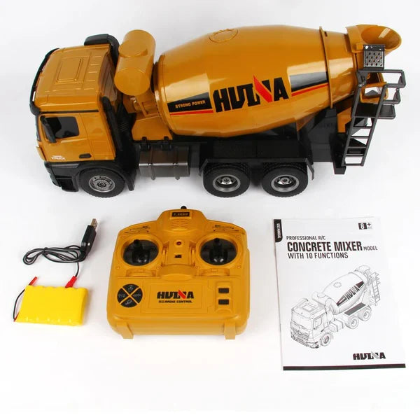 Huina 1574 1:14 Scale RC Concrete Mixer Truck – Professional Remote Control Construction Vehicle