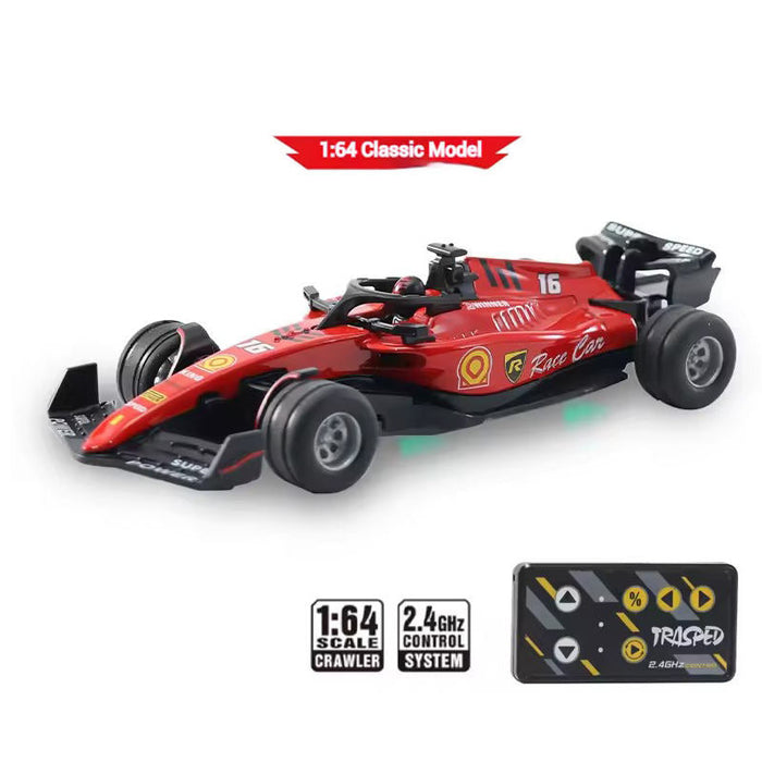 Mini Racer 1:64 Scale Die-Cast Metal F1 RC Racing Car — 3-Speed Adjustable Formula Car with LED Lights & App Control