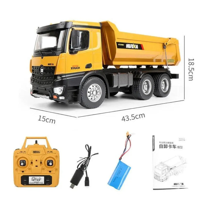 Huina 1582 1:14 Scale All-Metal RC Dump Truck (2026 Edition) – Heavy Duty Construction Vehicle