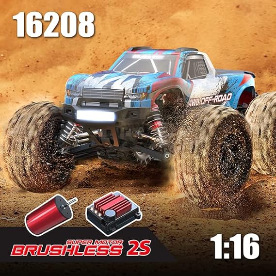 HYPER GO MJX 16208 REDDISH BLUE 1/16 BRUSHLESS RC 4WD HIGH SPEED OFF-ROAD BUGGY TRUCK