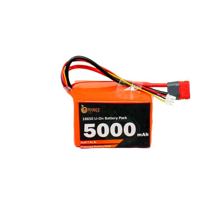 Orange 18650 Li-ion 5000mAh-2s-7.4v-3c 2S2P