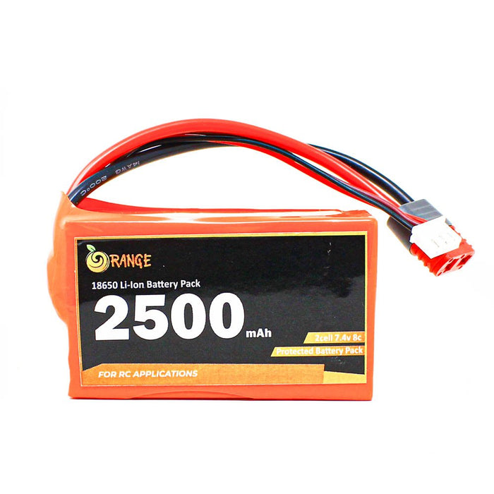 Orange ISR 18650 Li-Ion 2500mAh 7.4V 2S1P Protected Battery Pack – 8c