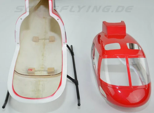 AS350 SCALE 500 SIZE GLASS FIBER FUSELAGE HELICOPTER SHELL RED&BLUE COVER ROBAN MODEL FOR T-REX 500