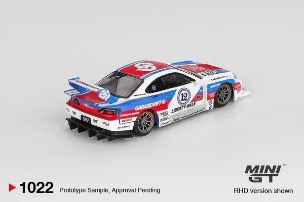 Imported Mini GT #1022 Nissan LB-Super Silhouette S15 Silvia Garasi Drift x LBWK Die-Cast Car