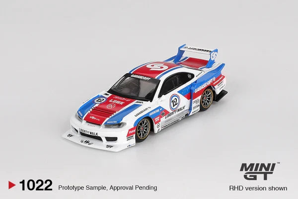 Imported Mini GT #1022 Nissan LB-Super Silhouette S15 Silvia Garasi Drift x LBWK Die-Cast Car