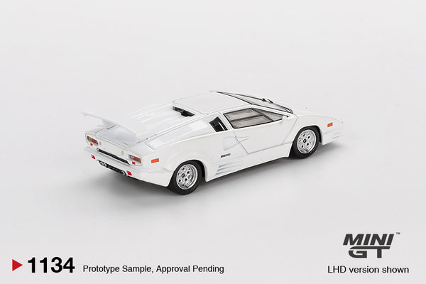Imported Mini GT #1134 Lamborghini Countach 25th Anniversary White Die-Cast Car