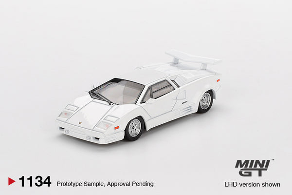 Imported Mini GT #1134 Lamborghini Countach 25th Anniversary White Die-Cast Car