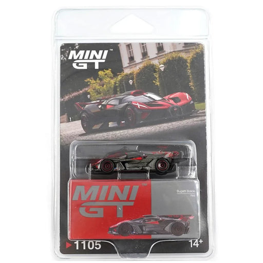 Imported Mini GT Blister #1105 Bugatti Bolide Red Die-Cast Car