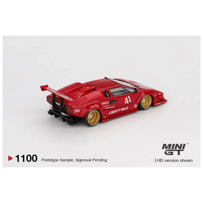 Imported Mini GT #1100 Lamborghini Countach LB-WORKS Red Die-Cast Car