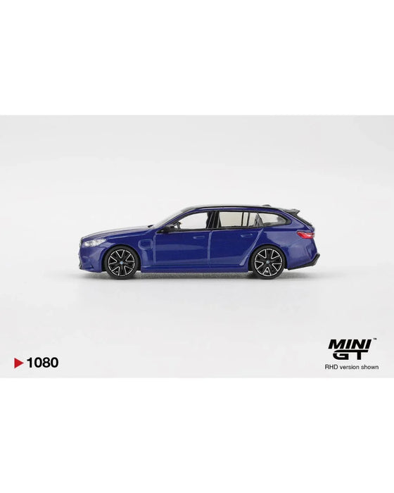 Imported Mini GT #1080 BMW M5 Touring Marina Bay Blue Metallic Die-Cast Car