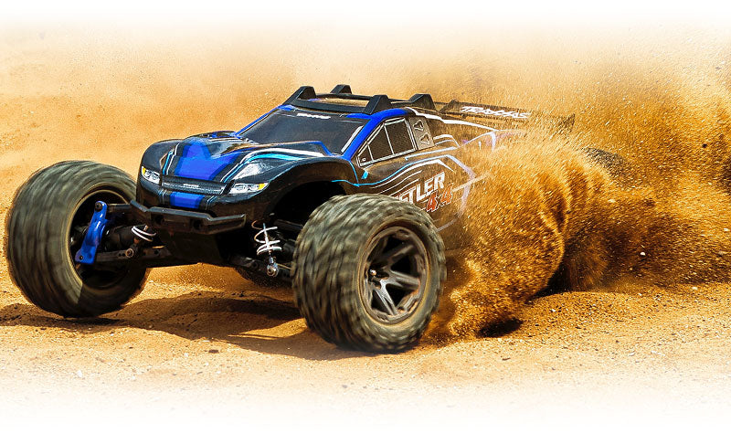 TRAXXAS RUSTLER 1/10 4X4 BL-2S BRUSHLESS STADIUM TRUCK RTR -BLUE - TRA67164-4 BLUE