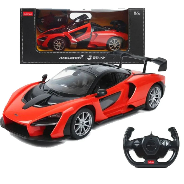 RASTAR MCLAREN SENNA 96600 RC CAR 1/14 SCALE (ORANGE & BLACK)