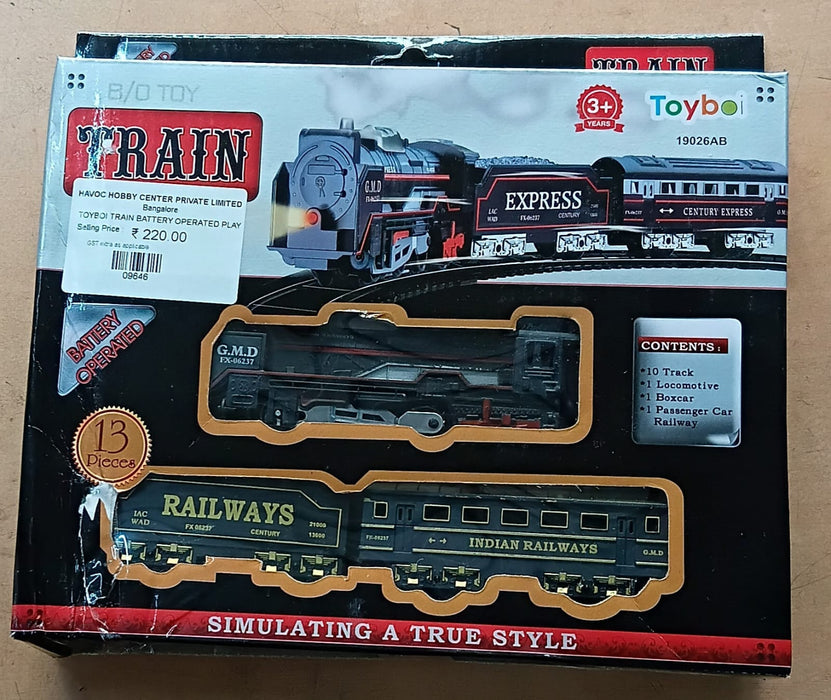 TOYBOI TRAIN BATTERY OPERATED PLAY SET 19026AB BLACK