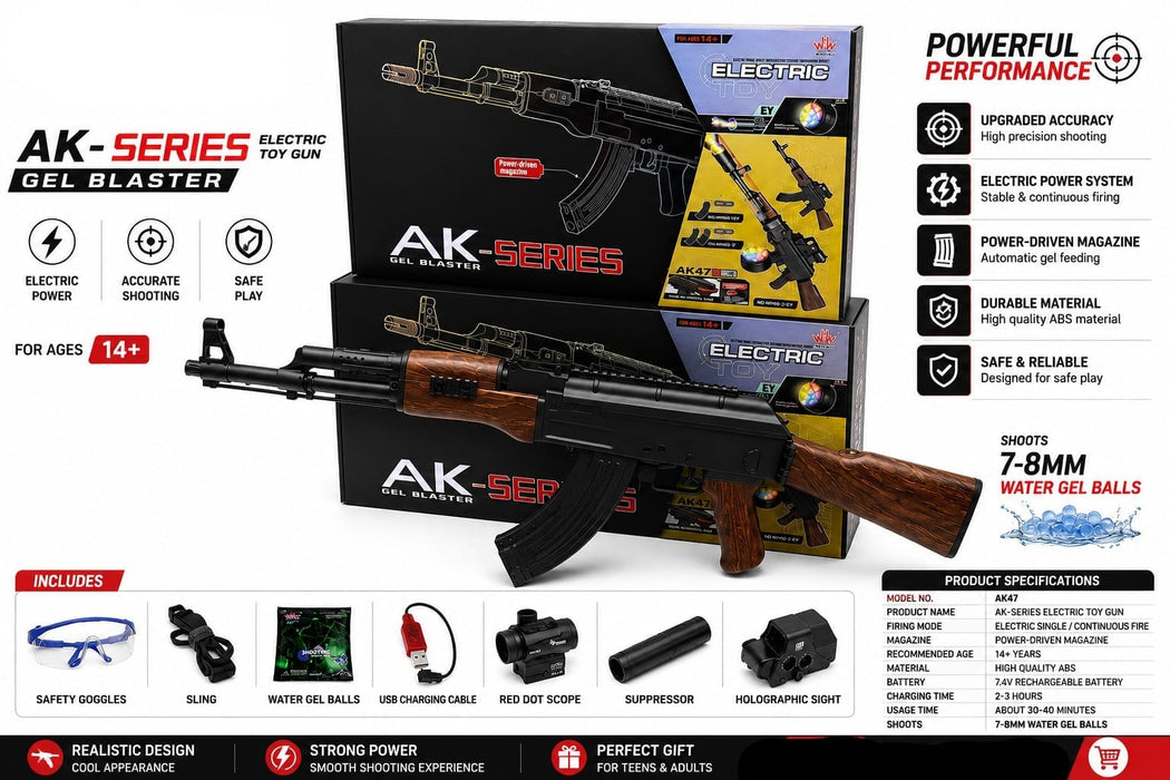 Wei Hui AK-Series Electric Gel Blaster Toy | AK47 Style Electric Toy Blaster