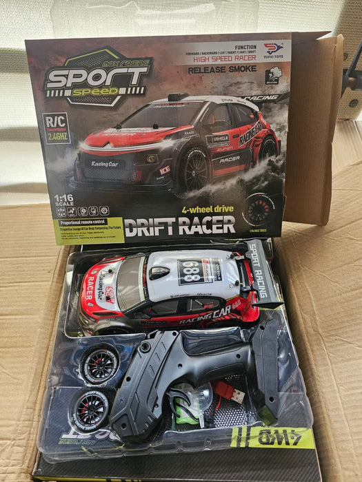 FUNCIIN 1:16 Scale 4WD RC Drift Racer Car with Smoke Function