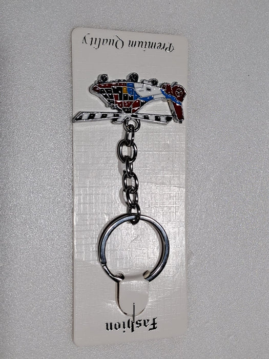 HELICOPTER COLORED METAL KEY CHAIN