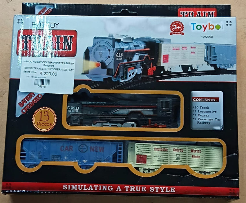 TOYBOI TRAIN BATTERY OPERATED PLAY SET 19026AB BLUE