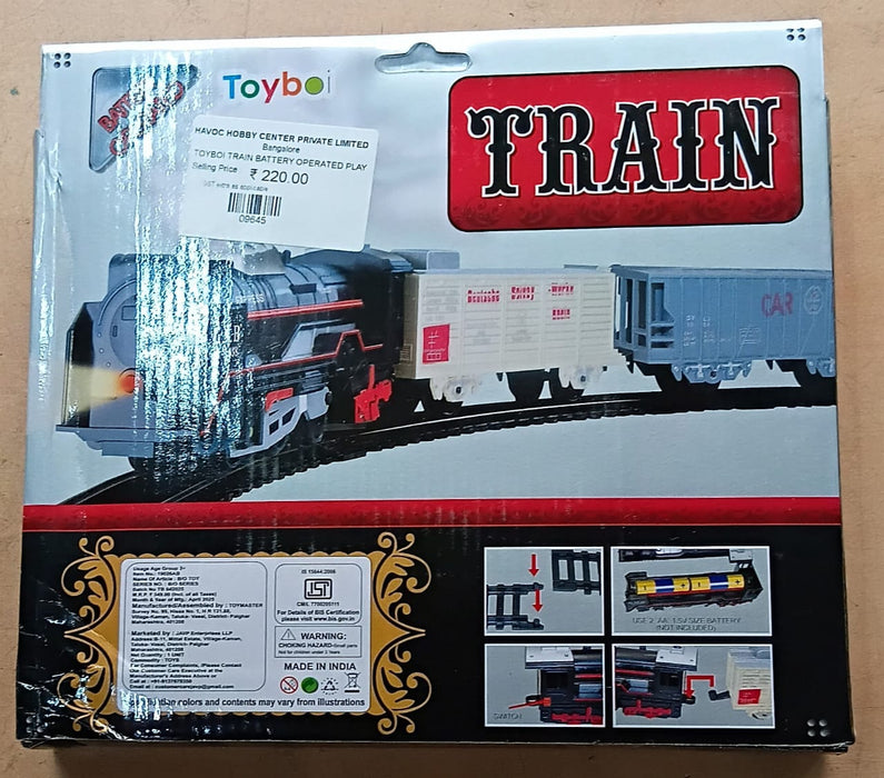 TOYBOI TRAIN BATTERY OPERATED PLAY SET 19026AB BLUE