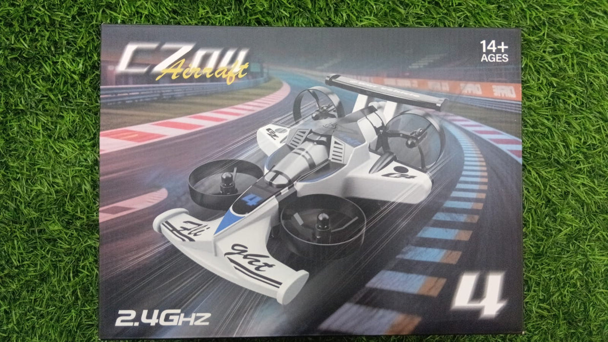 CZ04 SILVER COLOR 2-IN-1 LAND AIR DUAL RC QUADCOPTER & RC DRIFT CAR 2.4G ELECTRIC AIRCRAFT