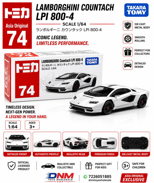 Tomica 74 Lamborghini Countach LPI 800-4 Diecast Premium Toy Car in 1:64 Scale