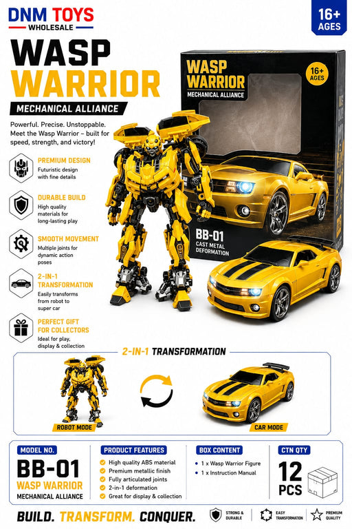 Wasp Warrior BB-01 Transforming Robot Car | 2-in-1 Collectible Model