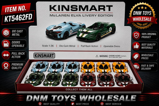 Kinsmart McLaren Elva Livery Edition Die-Cast Model Set (12 PCS Assorted Colors) Ð 1:36 Scale Pull Back Collection